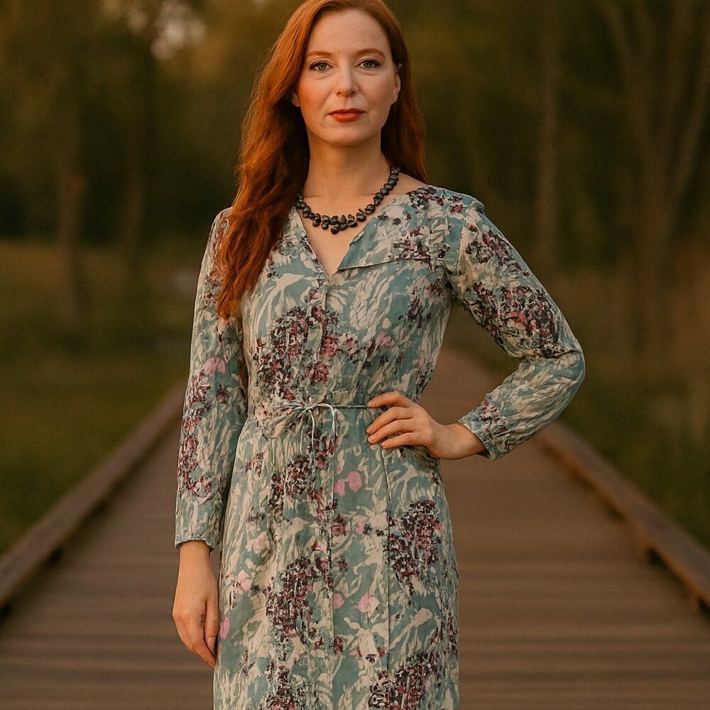 Dolan Left Coast Floral Print Boho Dress Small